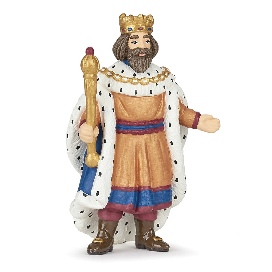 Roi au sceptre d'or Papo en PVC, Collection Monde enchanté, jouet éducatif idéal pour enfants