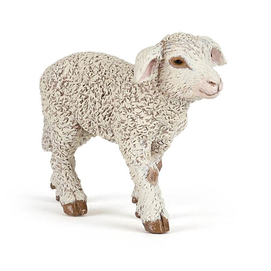 Agneau Mérinos Papo en PVC, Collection Vie à la ferme, jouet éducatif idéal pour enfants et collectionneurs