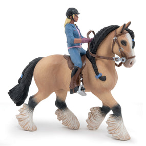 Figurine Tinker et sa jeune cavalière Papo en PVC, Collection chevaux, jouet éducatif idéal pour enfants et collectionneurs