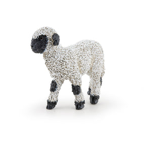 Agneau nez noir du Valais Papo en PVC, Collection Vie à la ferme, jouet éducatif idéal pour enfants et collectionneurs