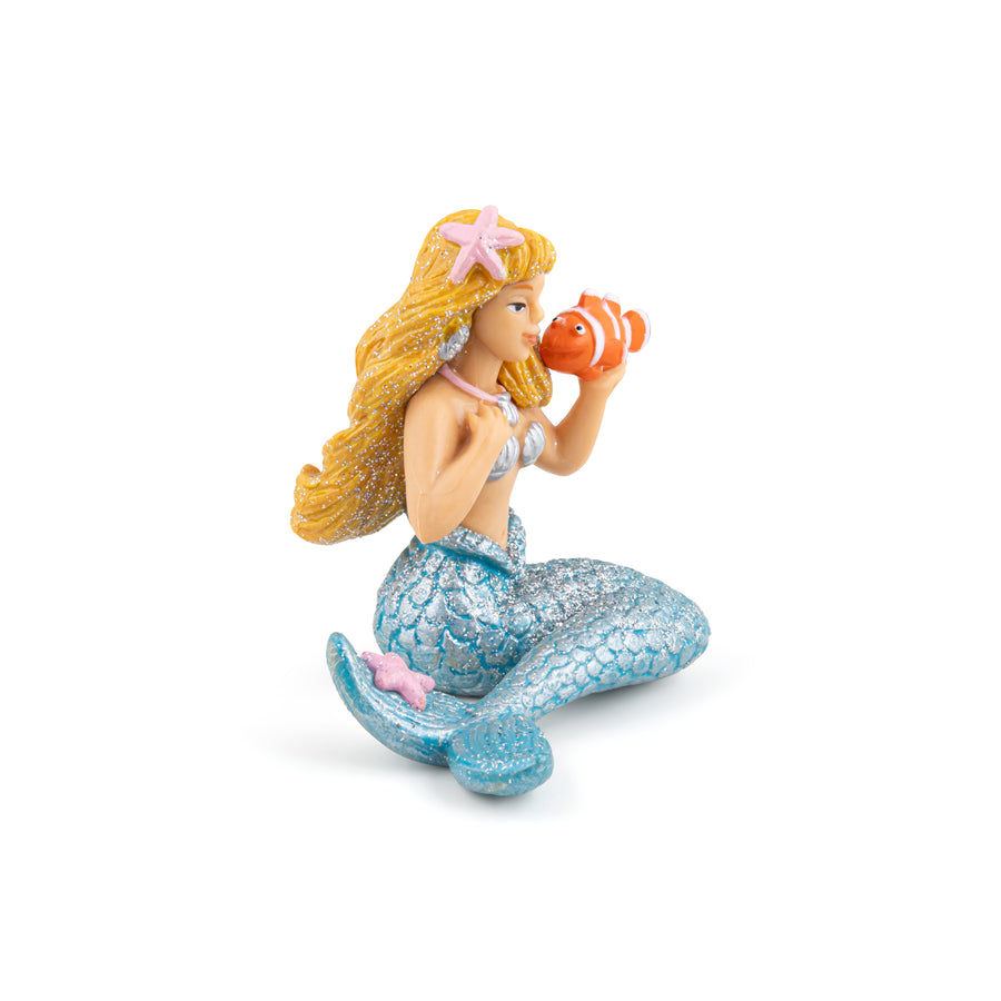 Sirène argentée Papo en PVC, Collection Monde enchanté, jouet éducatif idéal pour enfants