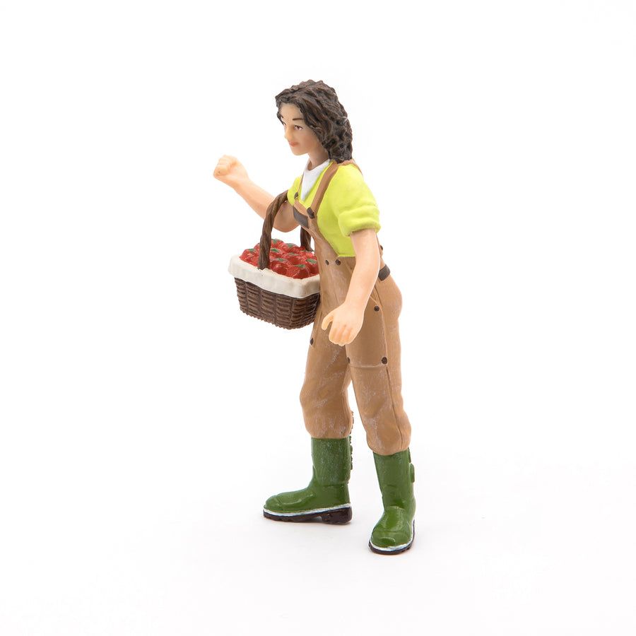 Fermière au panier Papo en PVC, Collection Vie à la ferme, jouet éducatif idéal pour enfants et collectionneurs