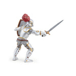 Chevalier en armure au plumet rouge Papo en PVC, Collection Médiéval, jouet éducatif idéal pour enfants et collectionneurs