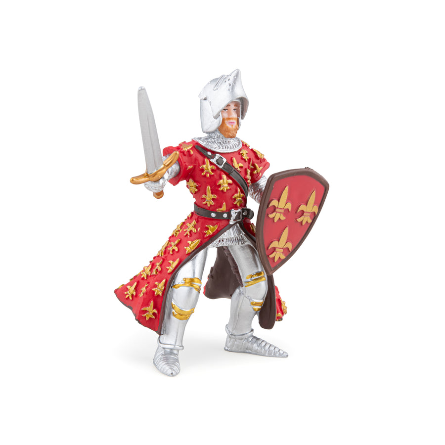 Prince Philippe rouge Papo en PVC, Collection Médiéval, jouet éducatif idéal pour enfants et collectionneurs