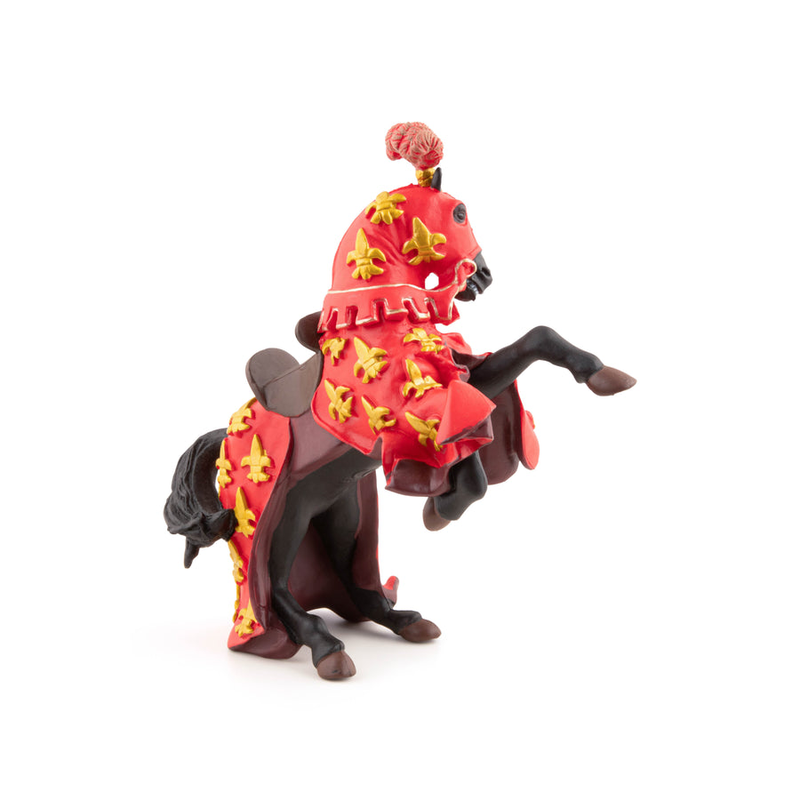 Cheval du prince Philippe rouge Papo en PVC, Collection Médiéval, jouet éducatif idéal pour enfants et collectionneurs
