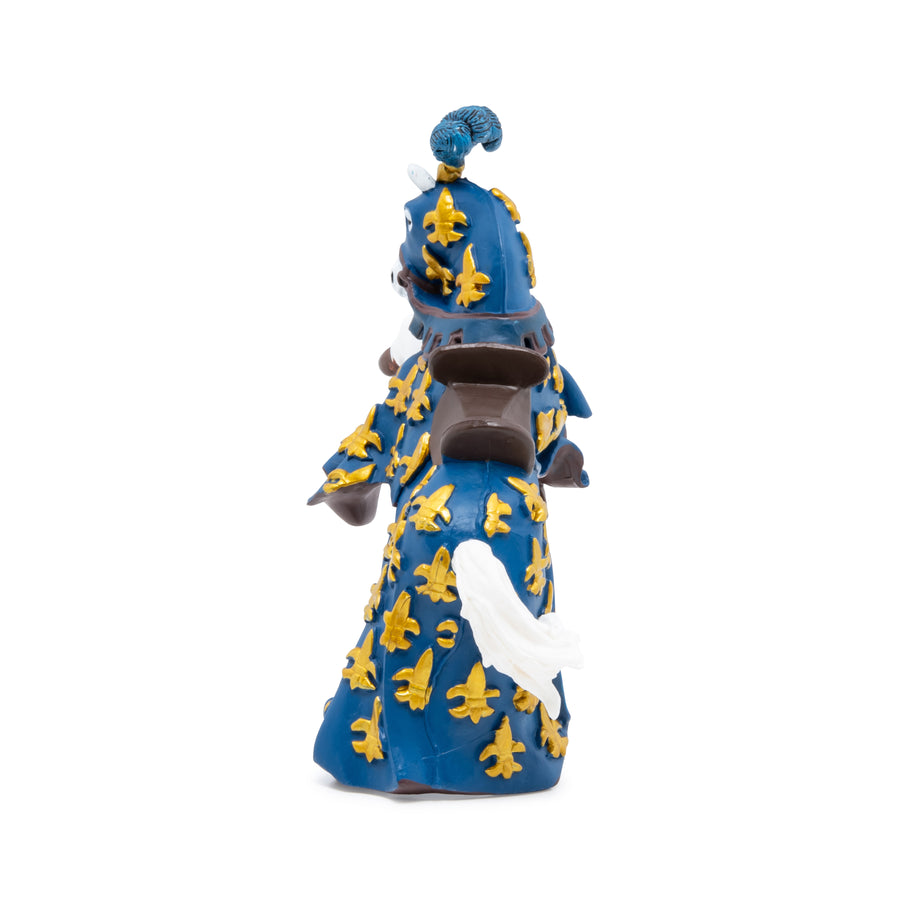 Cheval du prince Philippe bleu Papo en PVC, Collection Médiéval, jouet éducatif idéal pour enfants et collectionneurs