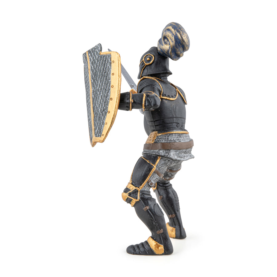 Chevalier en armure noire Papo en PVC, Collection Médiéval, jouet éducatif idéal pour enfants et collectionneurs