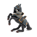 Cheval en armure noire Papo en PVC, Collection Médiéval, jouet éducatif idéal pour enfants et collectionneurs