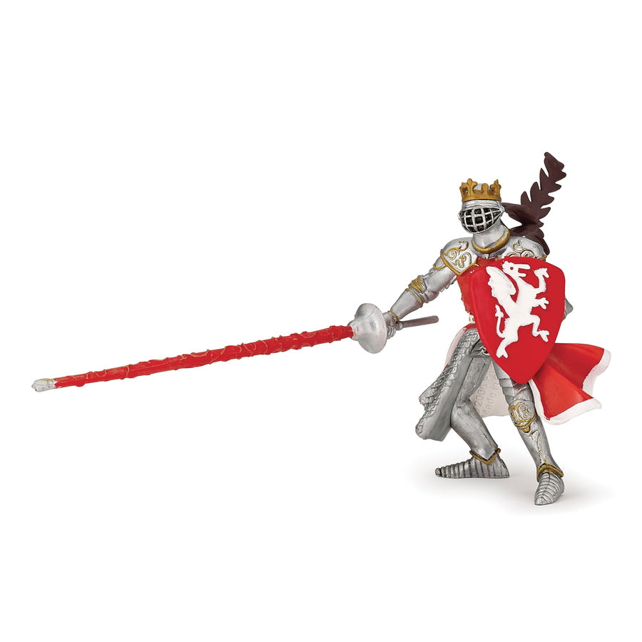 Roi au dragon rouge Papo en PVC, Collection Médiéval, jouet éducatif idéal pour enfants et collectionneurs