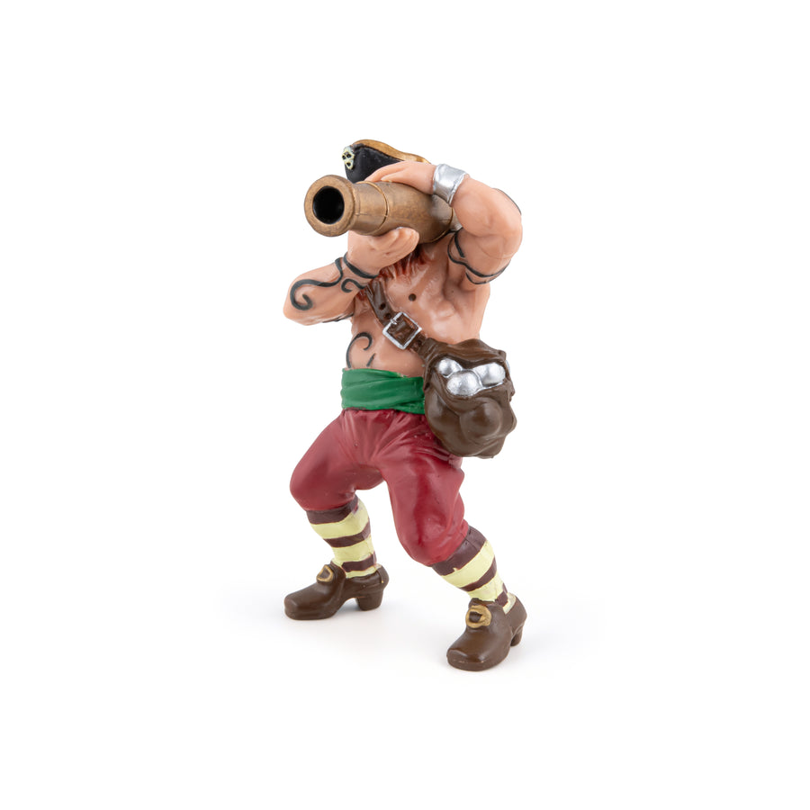 Pirate au canon Papo en PVC, Collection Pirates et corsaires, jouet éducatif idéal pour enfants