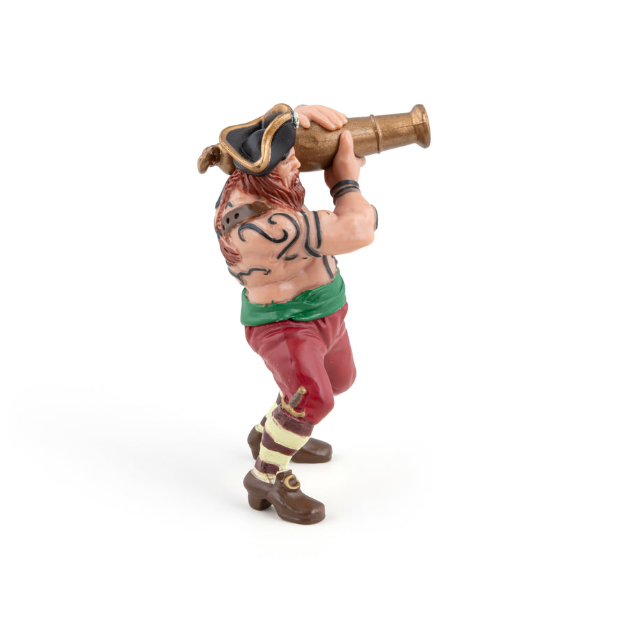 Pirate au canon Papo en PVC, Collection Pirates et corsaires, jouet éducatif idéal pour enfants