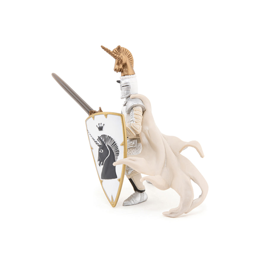 Maître des armes cimier licorne Papo en PVC, Collection Médiéval, jouet éducatif idéal pour enfants et collectionneurs