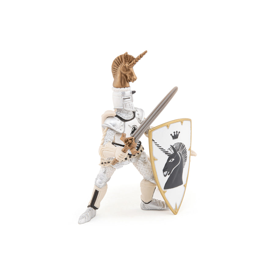 Maître des armes cimier licorne Papo en PVC, Collection Médiéval, jouet éducatif idéal pour enfants et collectionneurs