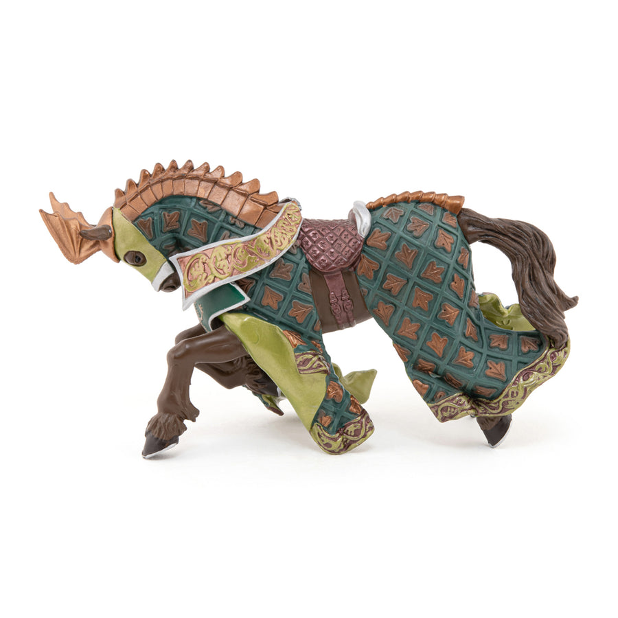 Cheval du Maître des armes cimier dragon Papo en PVC, Collection Médiéval, jouet éducatif idéal pour enfants et collectionneurs