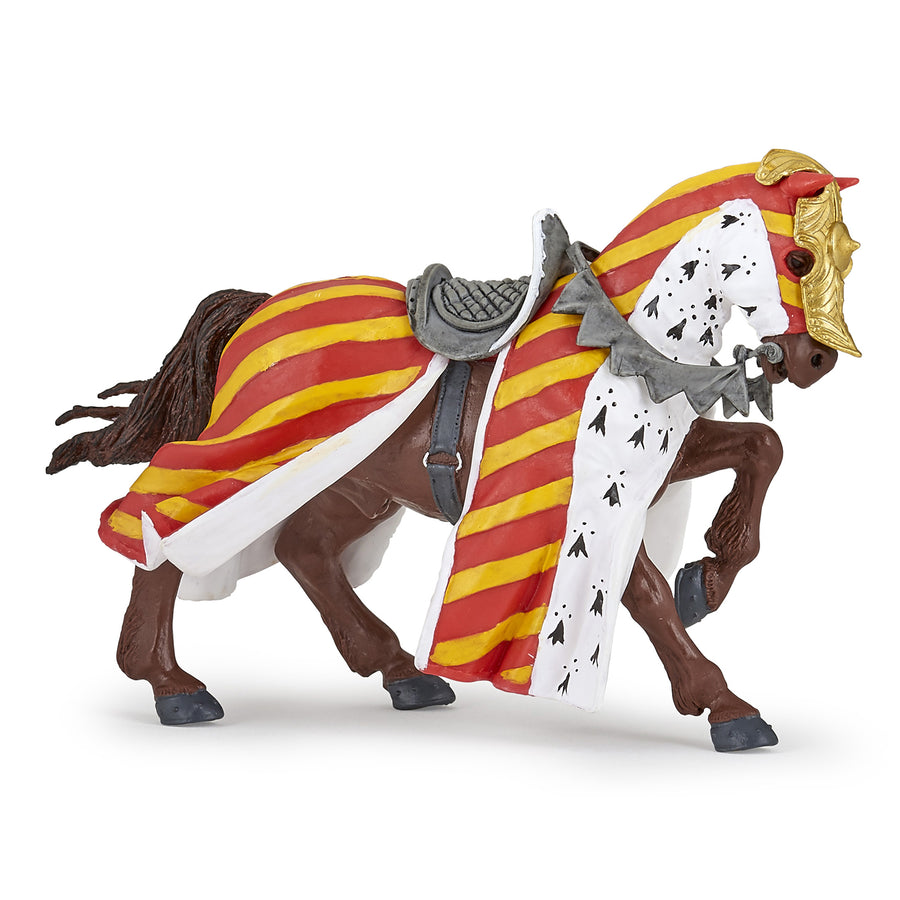 Cheval de tournoi Papo en PVC, Collection Médiéval, jouet éducatif idéal pour enfants et collectionneurs