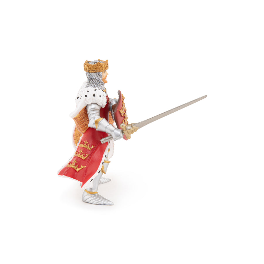 Roi Arthur rouge Papo en PVC, Collection Médiéval, jouet éducatif idéal pour enfants et collectionneurs