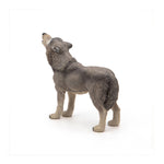 Figurine Loup hurlant Papo en PVC, thème forêt, Collection Animaux sauvages, jouet éducatif idéal pour enfants et collectionneurs