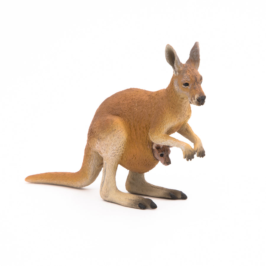 Kangourou et son bébé Papo en PVC, Collection Animaux sauvages, jouet éducatif idéal pour enfants et collectionneurs