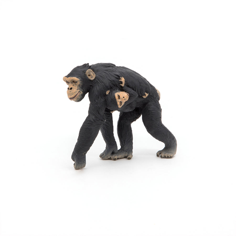 Chimpanzé et son bébé Papo en PVC, Collection Animaux sauvages, jouet éducatif idéal pour enfants et collectionneurs