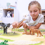 Figurine Éléphant Papo en PVC, thème savane, Collection Animaux sauvages, jouet éducatif idéal pour enfants et collectionneurs