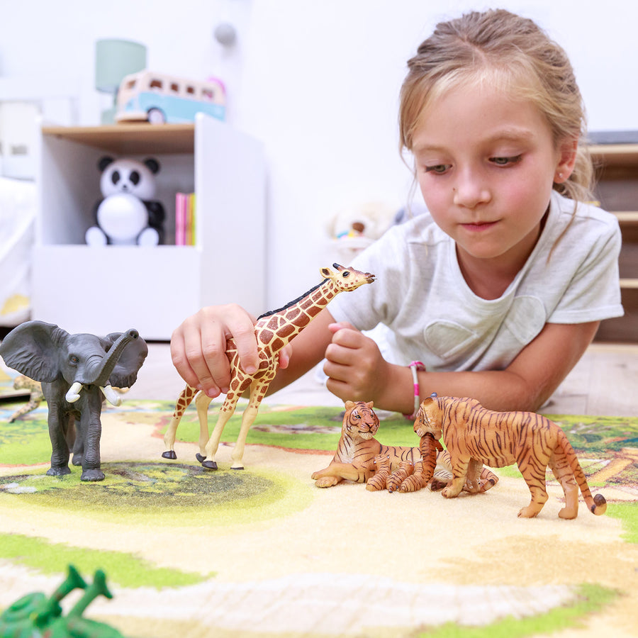 Figurine Éléphant Papo en PVC, thème savane, Collection Animaux sauvages, jouet éducatif idéal pour enfants et collectionneurs