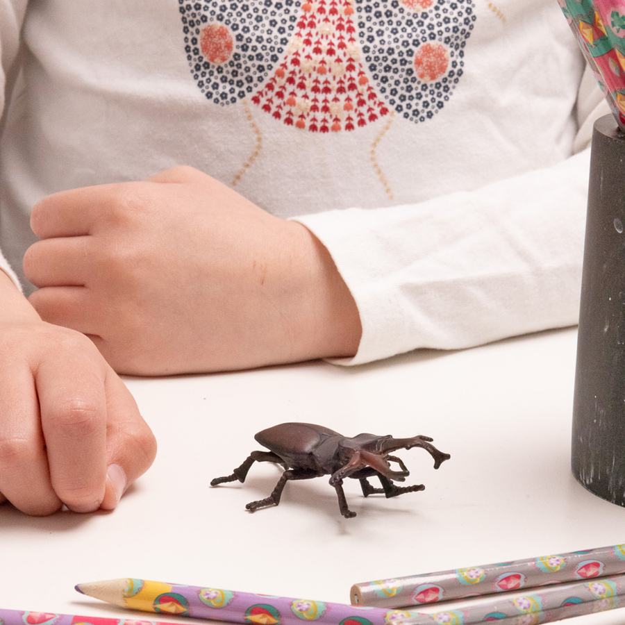 Figurine Lucane Papo en PVC, thème insectes, Collection Animaux des jardins, jouet éducatif idéal pour enfants et collectionneurs