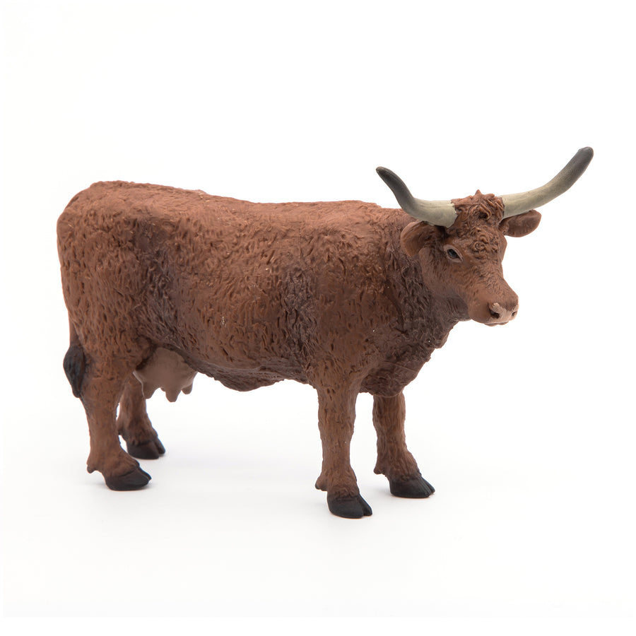 Figurine Vache salers Papo en PVC, Collection Vie à la ferme, jouet éducatif idéal pour enfants et collectionneurs