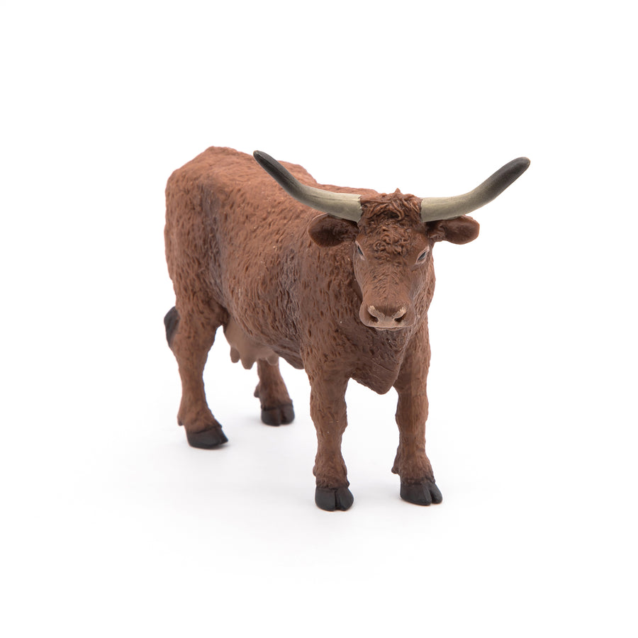 Figurine Vache salers Papo en PVC, Collection Vie à la ferme, jouet éducatif idéal pour enfants et collectionneurs