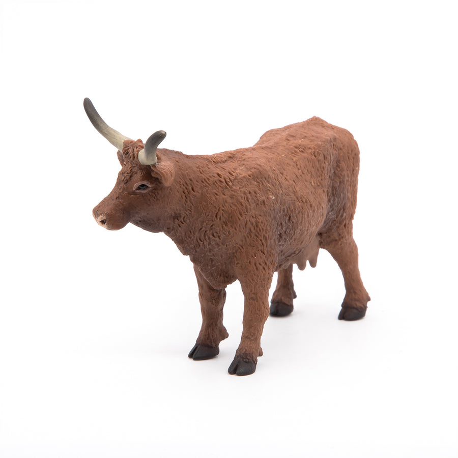 Figurine Vache salers Papo en PVC, Collection Vie à la ferme, jouet éducatif idéal pour enfants et collectionneurs