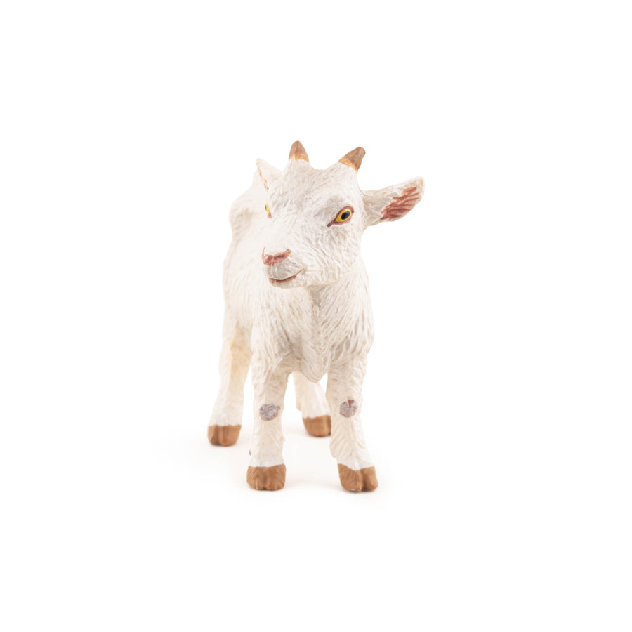 Chevreau blanc Papo en PVC, Collection Vie à la ferme, jouet éducatif idéal pour enfants et collectionneurs