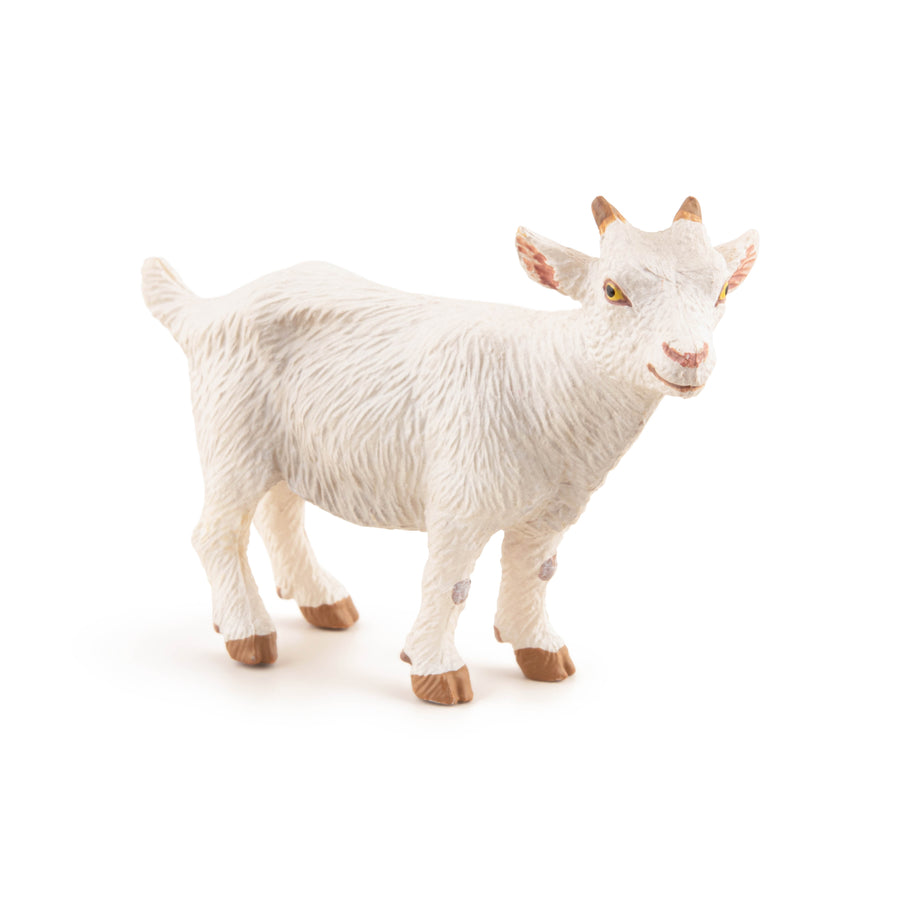 Chevreau blanc Papo en PVC, Collection Vie à la ferme, jouet éducatif idéal pour enfants et collectionneurs