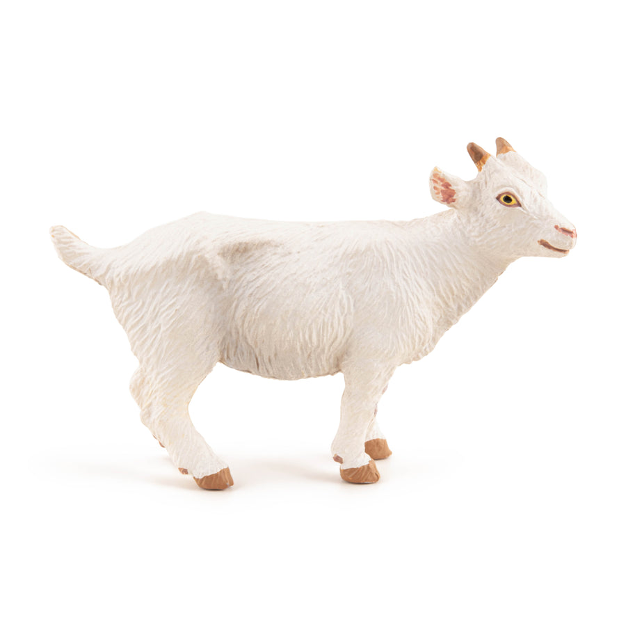 Chevreau blanc Papo en PVC, Collection Vie à la ferme, jouet éducatif idéal pour enfants et collectionneurs