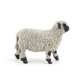 Mouton nez noir du Valais Papo en PVC, Collection Vie à la ferme, jouet éducatif idéal pour enfants et collectionneurs