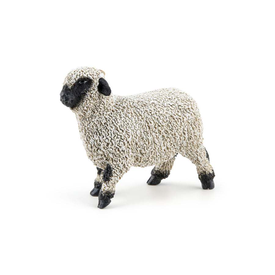 Mouton nez noir du Valais Papo en PVC, Collection Vie à la ferme, jouet éducatif idéal pour enfants et collectionneurs