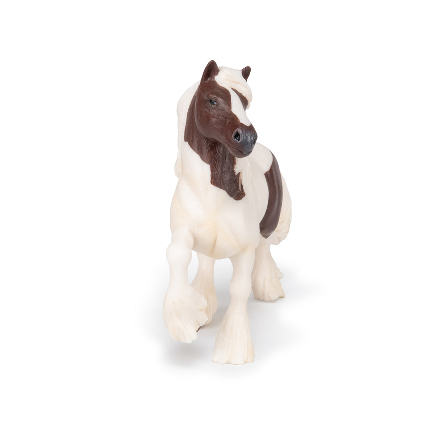 Cob irlandais pie bai Papo en PVC, Collection chevaux, jouet éducatif idéal pour enfants et collectionneurs