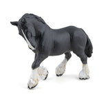 Etalon shire noir Papo en PVC, Collection chevaux, jouet éducatif idéal pour enfants et collectionneurs