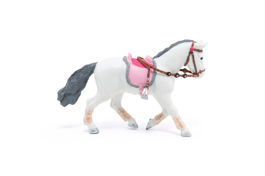 Figurine Poney de promenade Papo en PVC, Collection chevaux, jouet éducatif idéal pour enfants et collectionneurs