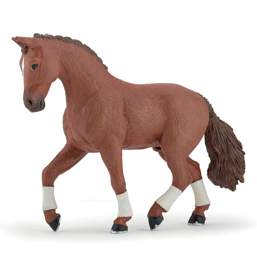 Cheval Hanovrien alezan Papo en PVC, Collection chevaux, jouet éducatif idéal pour enfants et collectionneurs