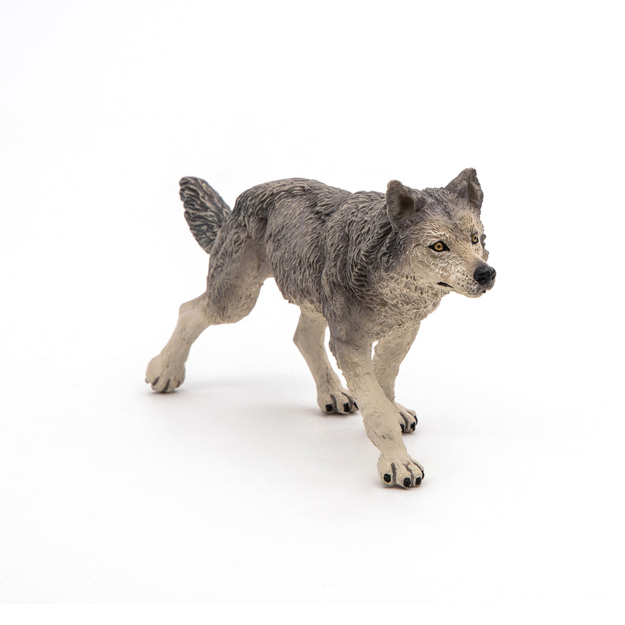 Figurine Louve grise Papo en PVC, thème forêt, Collection Animaux sauvages, jouet éducatif idéal pour enfants et collectionneurs