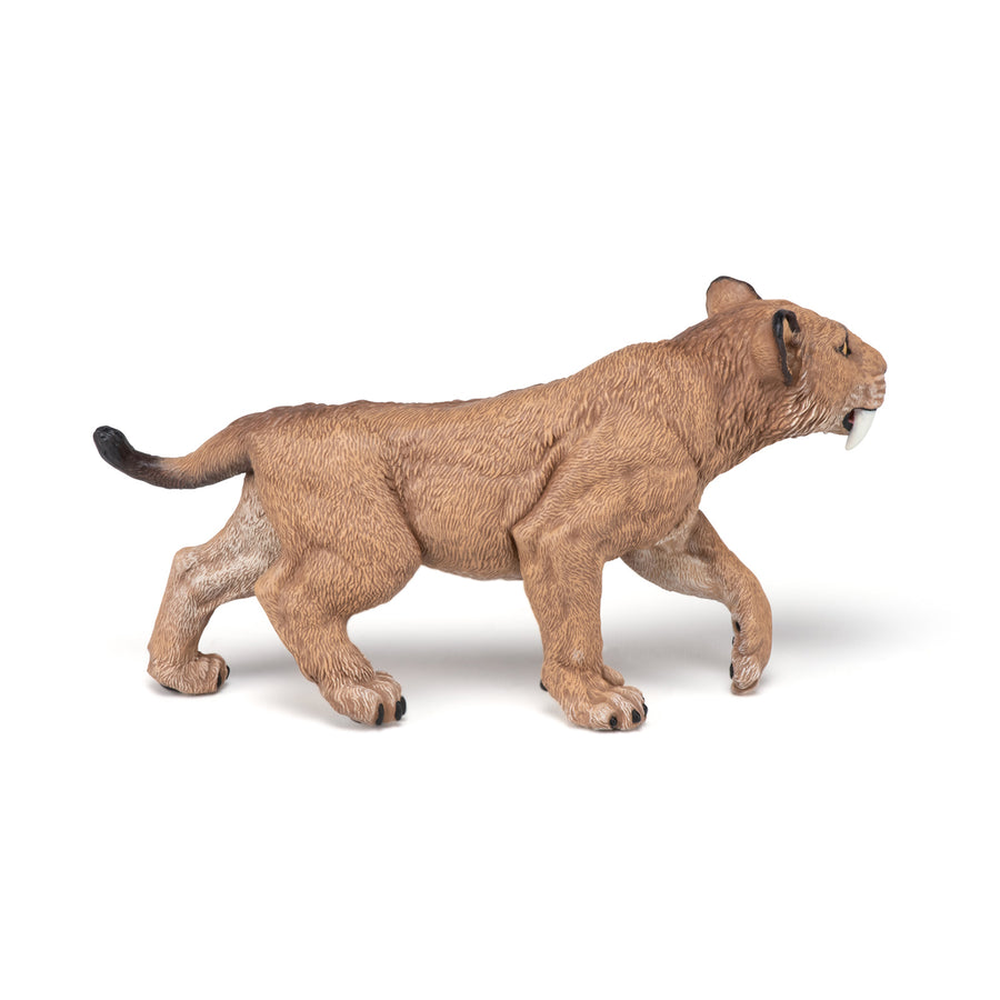Figurine Jeune smilodon Papo en PVC, thème préhistorique, Collection Dinosaures, jouet éducatif idéal pour enfants et collectionneurs