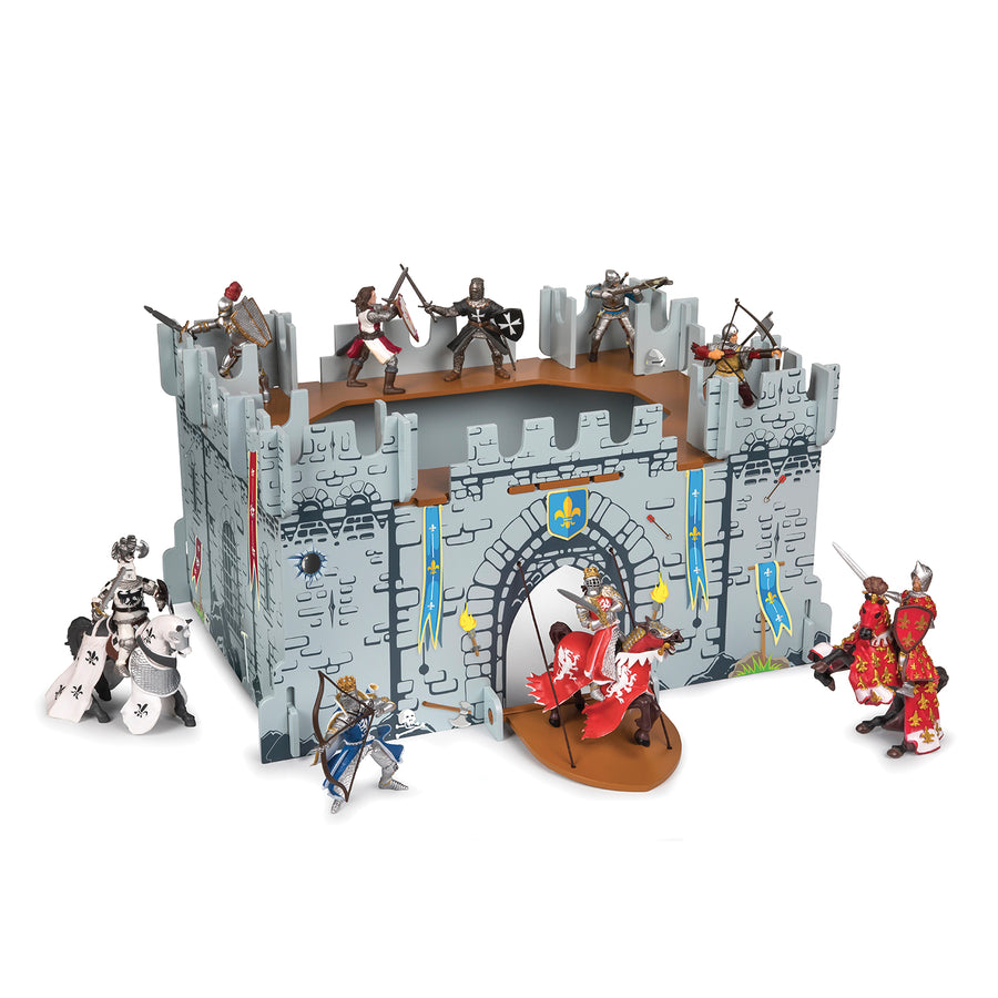 Mon premier château Papo en bois, Collection Médiéval, décor pour figurines, idéal pour enfants